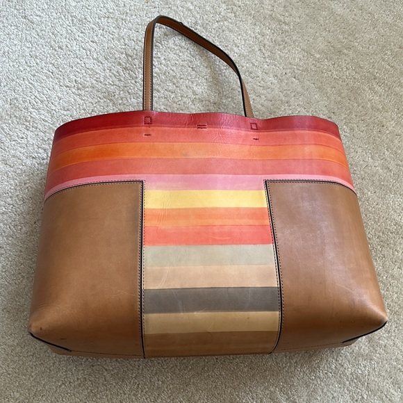 Tory Burch Multi color Watercolor Leather Tote - Picture 9 of 9
